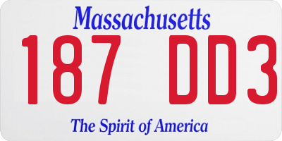 MA license plate 187DD3