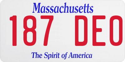 MA license plate 187DE0