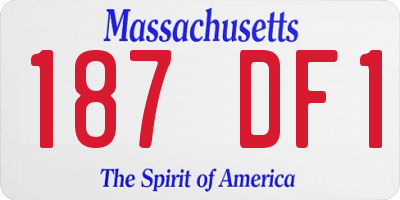MA license plate 187DF1
