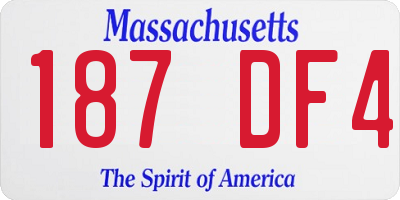 MA license plate 187DF4