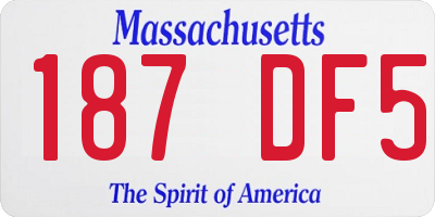 MA license plate 187DF5