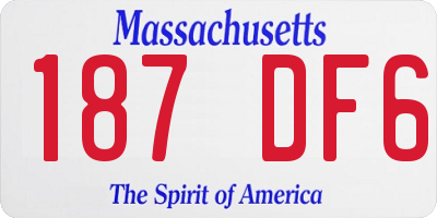 MA license plate 187DF6