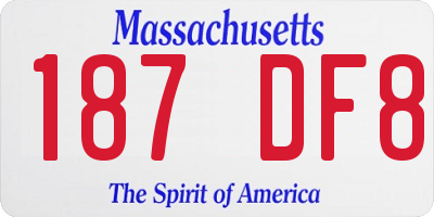 MA license plate 187DF8
