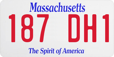 MA license plate 187DH1
