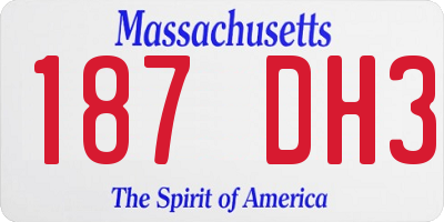 MA license plate 187DH3