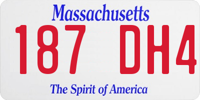 MA license plate 187DH4
