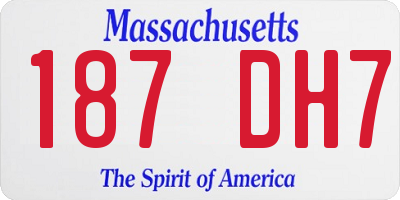 MA license plate 187DH7