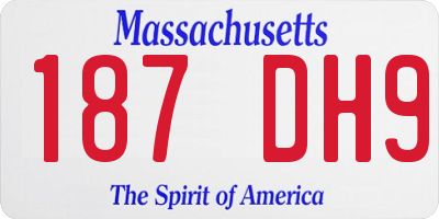 MA license plate 187DH9