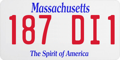 MA license plate 187DI1