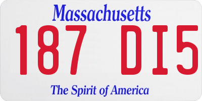 MA license plate 187DI5