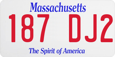 MA license plate 187DJ2
