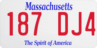 MA license plate 187DJ4
