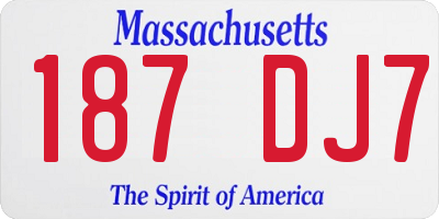 MA license plate 187DJ7