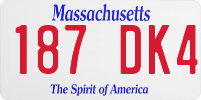 MA license plate 187DK4