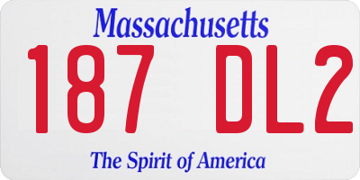 MA license plate 187DL2