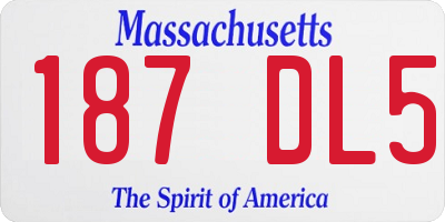MA license plate 187DL5