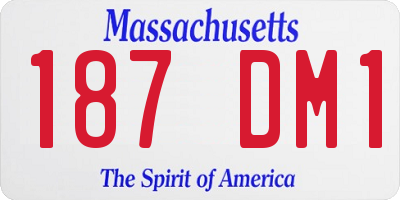 MA license plate 187DM1