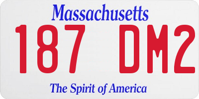 MA license plate 187DM2