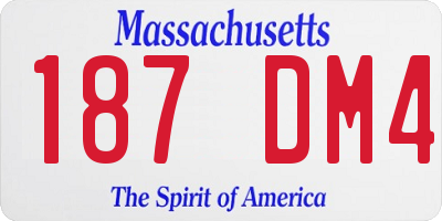 MA license plate 187DM4