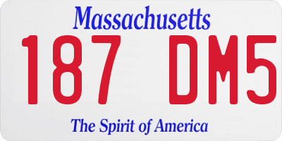 MA license plate 187DM5