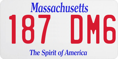 MA license plate 187DM6