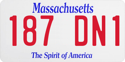 MA license plate 187DN1