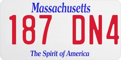 MA license plate 187DN4