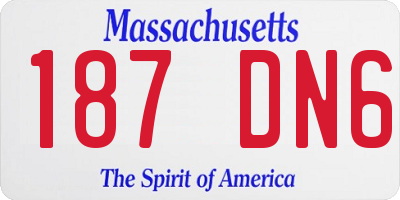 MA license plate 187DN6