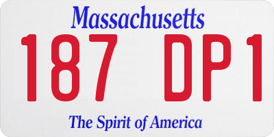MA license plate 187DP1