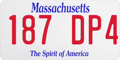 MA license plate 187DP4
