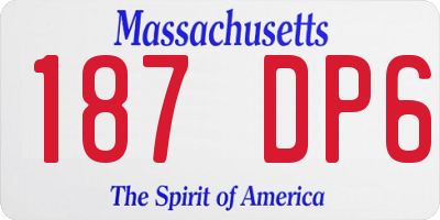 MA license plate 187DP6