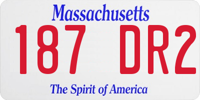MA license plate 187DR2