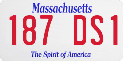 MA license plate 187DS1