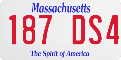 MA license plate 187DS4