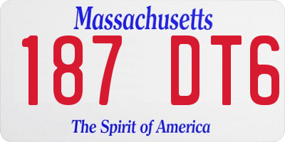 MA license plate 187DT6