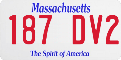 MA license plate 187DV2