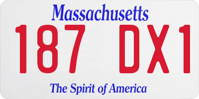 MA license plate 187DX1