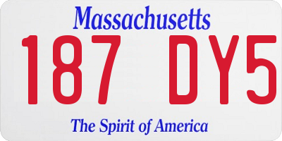 MA license plate 187DY5