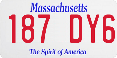 MA license plate 187DY6