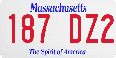 MA license plate 187DZ2