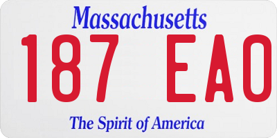MA license plate 187EA0