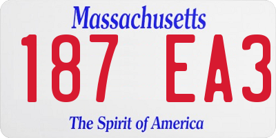 MA license plate 187EA3