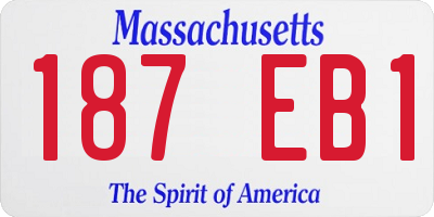 MA license plate 187EB1