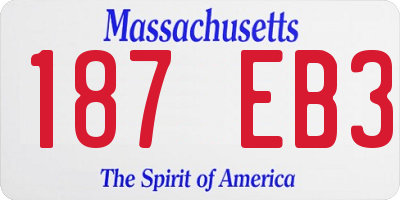 MA license plate 187EB3