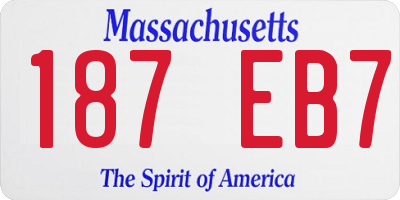 MA license plate 187EB7