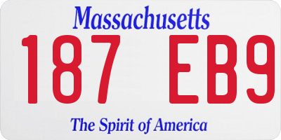 MA license plate 187EB9