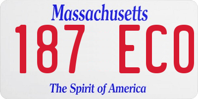 MA license plate 187EC0