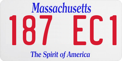 MA license plate 187EC1