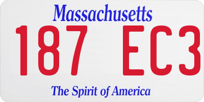 MA license plate 187EC3