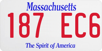 MA license plate 187EC6
